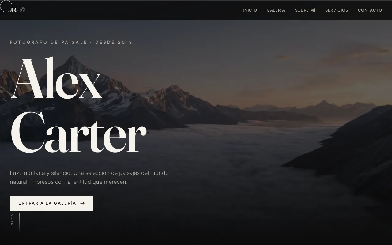 Vista previa del proyecto Alex Carter